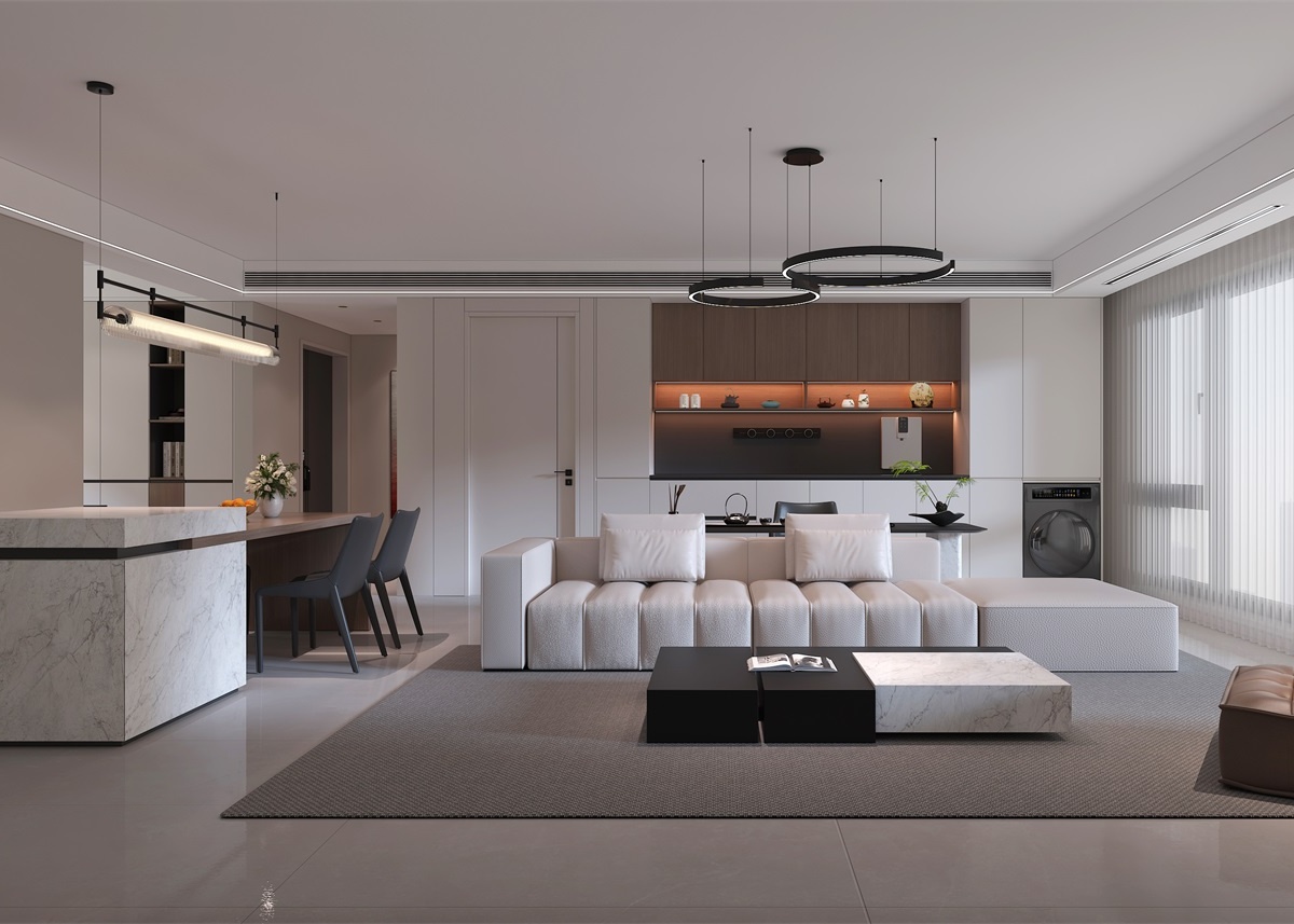 中恒央御143㎡ | 大橫廳+客餐一體+開放書房，他家這通透感絕了！